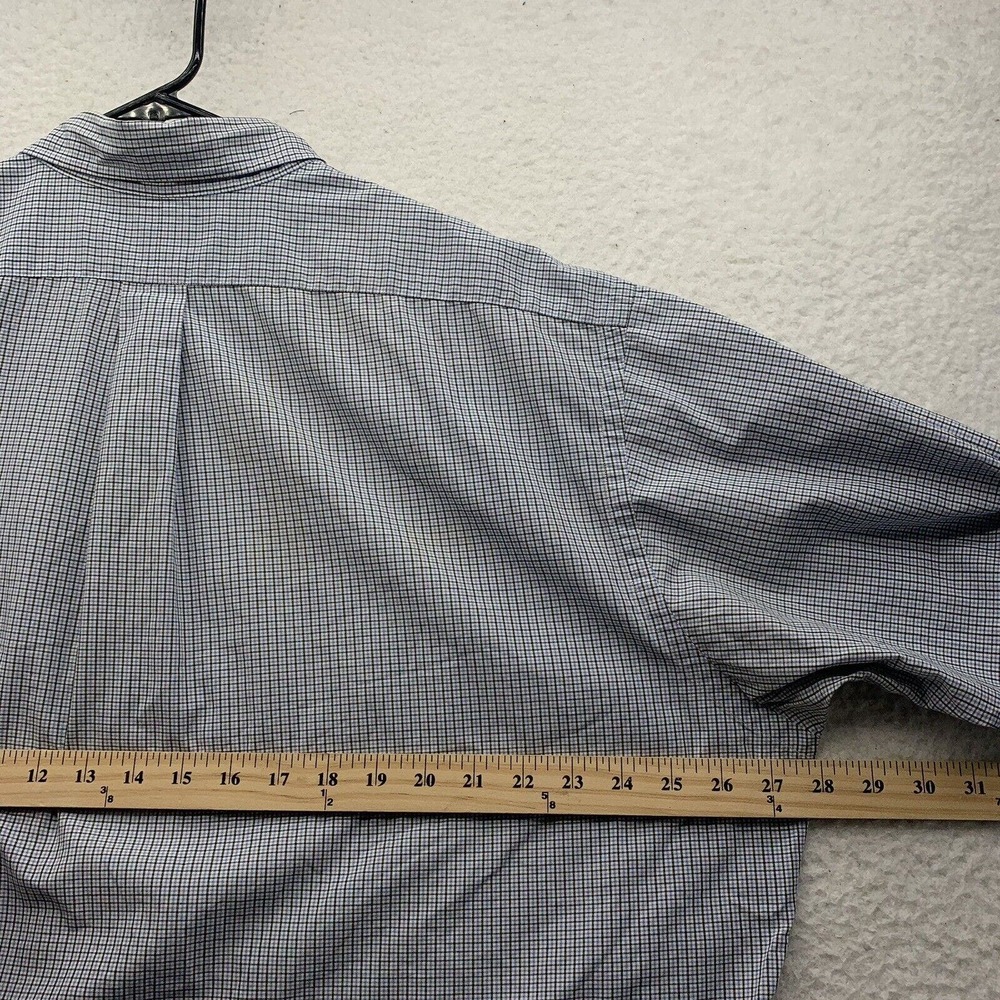 VTG Ralph Lauren Yarmouth Dress Shirt Mens 17 34/35‎ Plaid Tattersall Check Blue - Picture 8 of 11